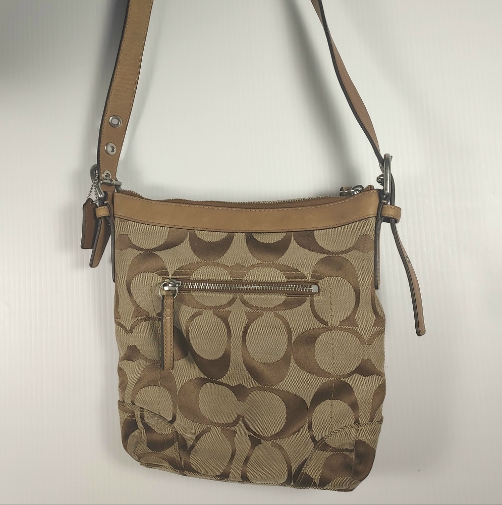 Coach Brown Signature Crossbody Bag  No MO832-F13079
